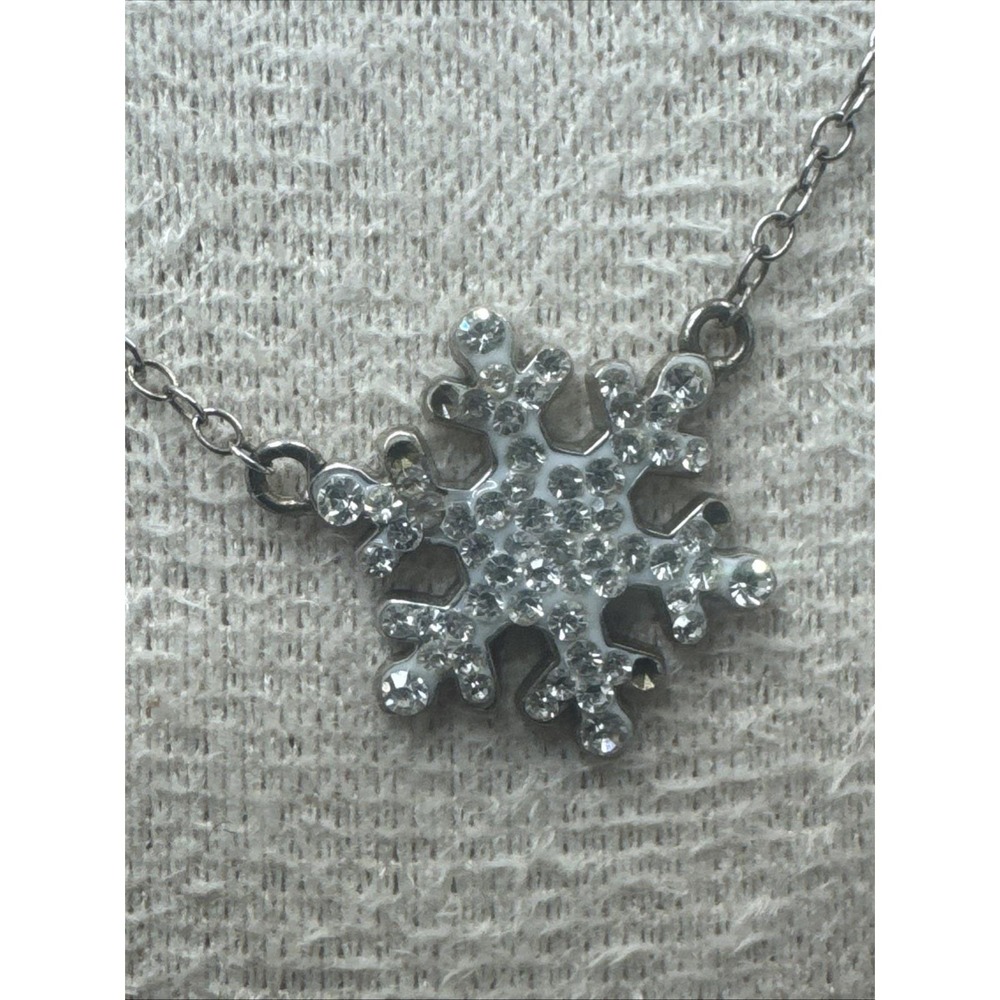 925 Sterling Silver Round-Cut C Z Snowflake Cable Chain Necklace 18"